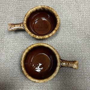 Vintage Hull Pottery Brown Drip Chili/Soup Bowl with Handle